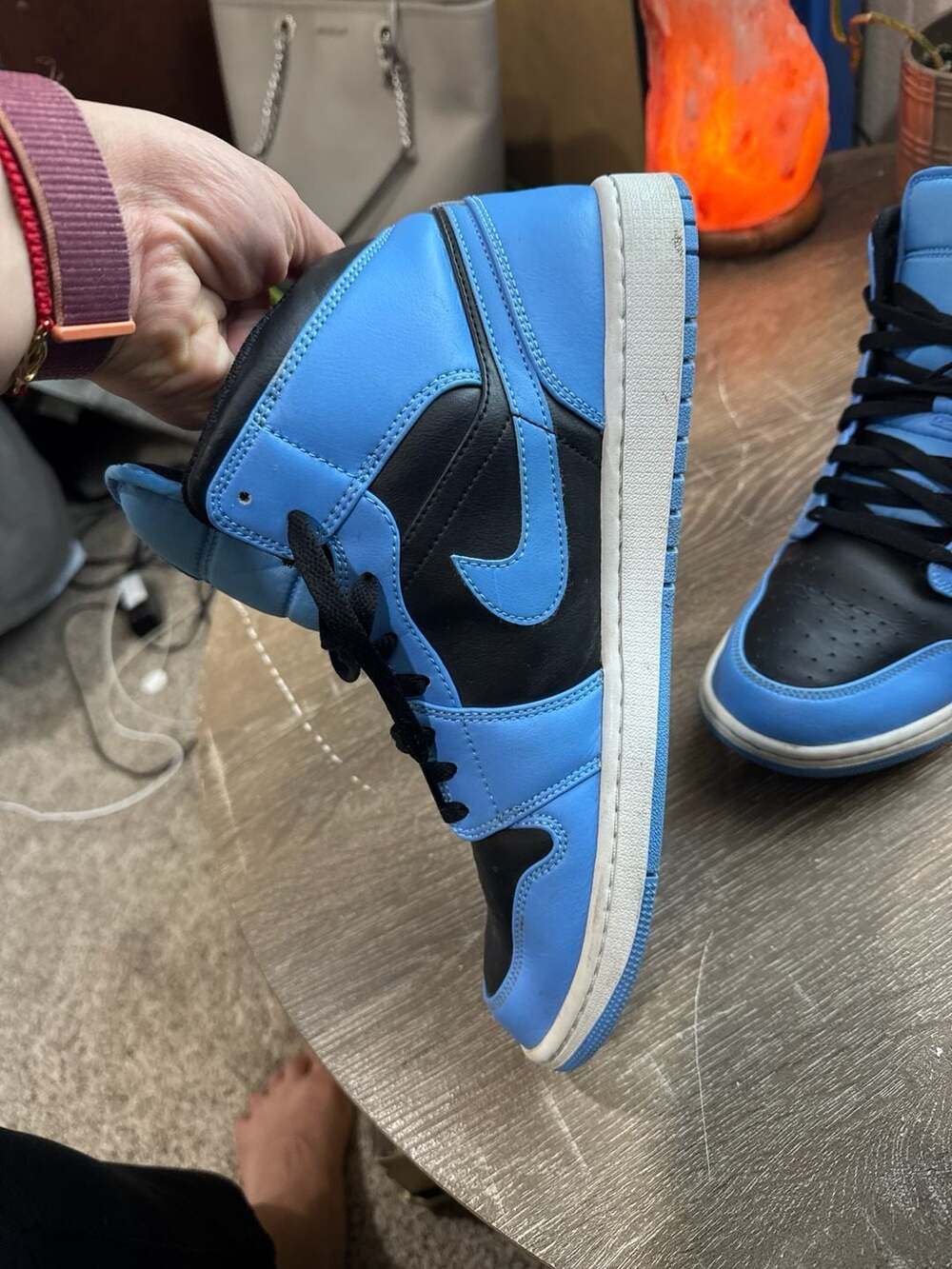 Air Jordan 1 Mid University Blue Black DQ8426-401 Size 11.5 - Picture 5 of 16